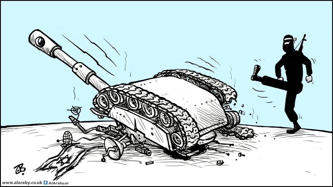 كاريكاتير دبابات الاحتلال الاسرائيلي / حجاج