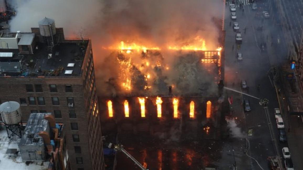 نيويورك- مجتمع- حريق كنيسة للأورثوذكس- 2-5-2016