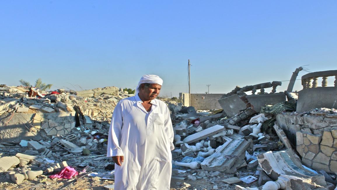 منازل مدمرة بقصف الجيش في سيناء (GETTY)