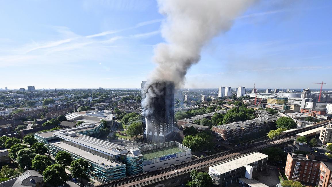 حريق برج غرينفيل العاصمة البريطانية لندن (ليون نيل/Getty)