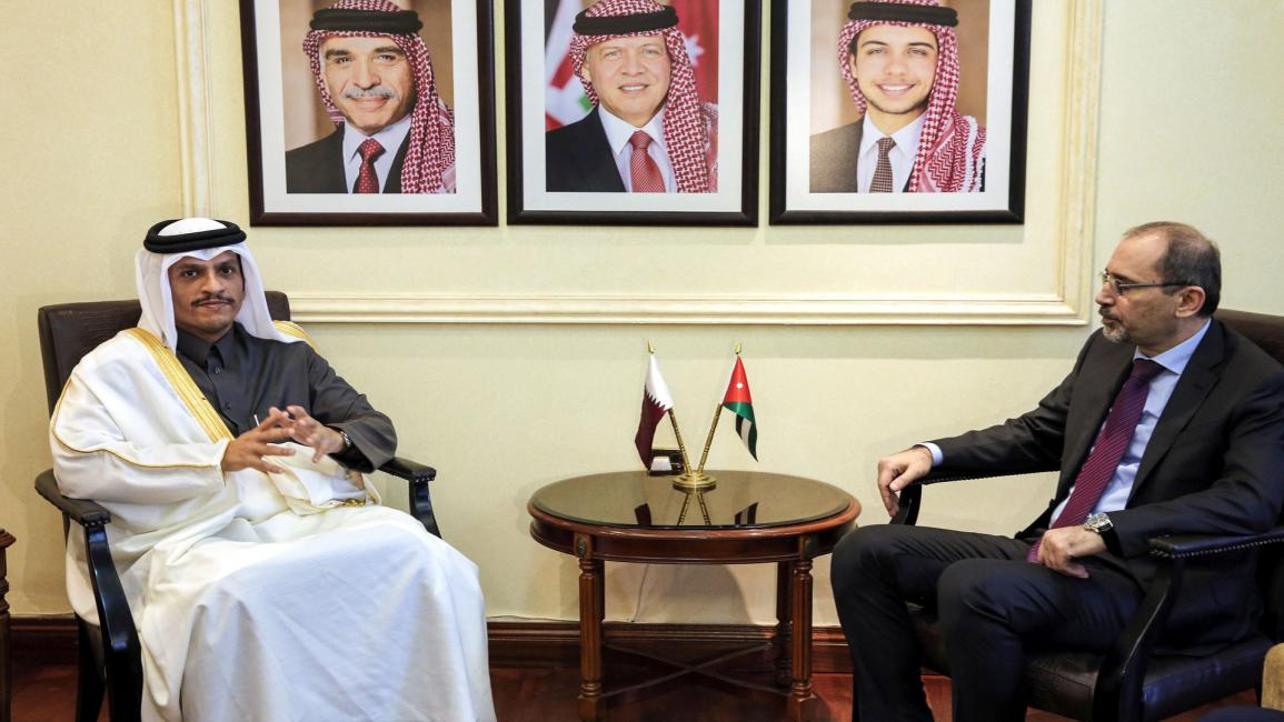 سياسة/وزيرا خارجية قطر والأردن/(خليل مزرعاوي/فرانس برس)
