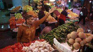 سوق خضروات في العاصمة عمّان (خليل مزرعاوي / فرانس برس)