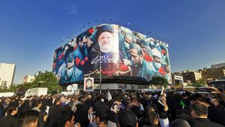 آلاف الإيرانيين توجهوا إلى جامعة طهران للمشاركة في التشييع 22 مايو 2024 (Getty)