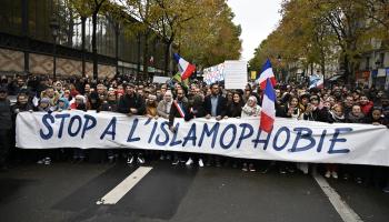 تظاهرة ضد الإسلاموفوبيا في فرنسا في عام 2019 (الأناضول)