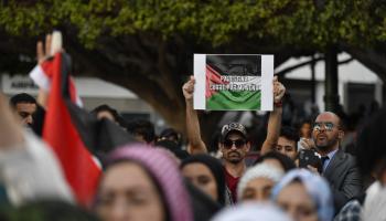 تظاهرة في المغرب دعماً للشعب الفلسطيني (أبو آدم محمد/ الأناضول)