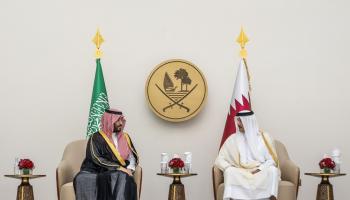 أمير قطر/محمد بن سلمان/القمة الخليجية (الديوان الأميري)
