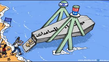 كاريكاتير ميناء المساعدات العائم / حجاج