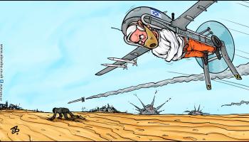 كاريكاتير مجرم المسيرات نتنياهو / حجاج