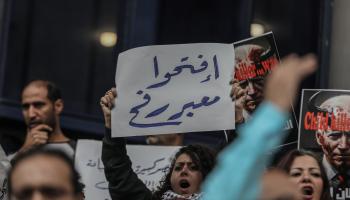 خلال وقفة أمام نقابة الصحافيين المصريين، 13 ديسمبر 2023 (محمد الشاهد/الأناضول)