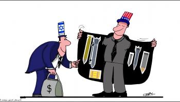 كاريكاتير الدعم الاميركي لاسرائيل / موفمنت