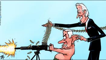 كاريكاتير نتنياهو وبايدن / حجاج