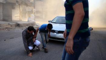 قصف يطاول صحافيين في حلب٢٠١٤ Salih Mahmoud Leyla/Anadolu