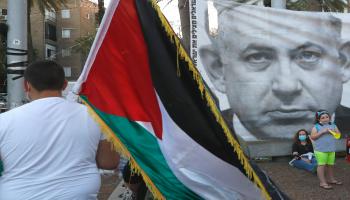 تظاهرة في تل أبيب رفضاً لخطط الضم-جاك غويز/فرانس برس