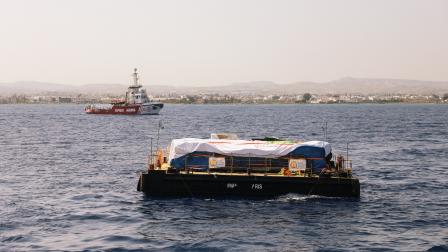 سفينة المساعدات الثانية التي انطلقت من قبرص إلى قطاع غزة في 30 مارس 2024 (إكس)