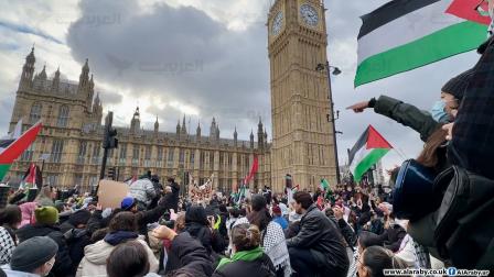 مظاهرات في لندن دعماً للشعب الفلسطيني (العربي الجديد)