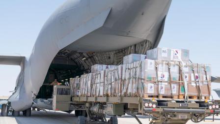 طائرة مساعدات من قطر إلى السودان، في 26 إبريل 2026 (وزارة الخارجية القطرية/إكس)