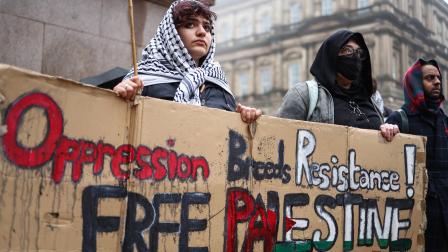 تظاهرة مناصرة للفلسطينيين في إدنبره، 2 إبريل 2024 (جيف ميتشيل/Getty)
