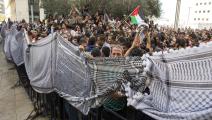 احتجاجات فلسطينيين من أراضي 48 وراء الكوفية الفلسطينية