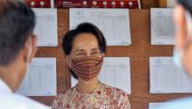 زعيمة ميانمار أونغ سان سو تشي (ثيت أونغ/فرانس برس)