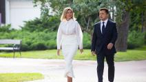 الرئيس الأوكراني وزوجته (Getty)