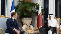 الرئيس الفرنسي إيمانويل ماكرون-أمير قطر الشيخ تميم بن حمد آل ثاني-الأناضول