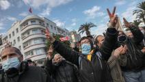 قمع المحتجين بتونس (شادلي بنبراهيم/ نورفوتو/ Getty)