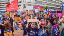 إضراب الممرضات في بريطانيا (Getty)