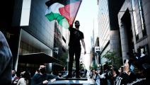 تظاهرة في نيويورك دعماً لفلسطين وتنديداً بالعدوان على غزة (سبنسر بلات/Getty)