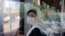 Coronavirus: Iran makes masks compulsory TEHRAN, IRAN - JULY 5: A woman wearing a protective mask looks out of a bus window as Iran makes wearing masks mandatory in public, in Tehran, Iran on July 5, 2020. (Photo by Fatemeh Bahrami/Anadolu Agency via Getty Images)
