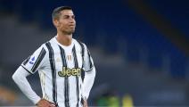 Cristiano Ronaldo of Juventus FC looks dejected during the Serie A match between AS Roma and Juventus FC at Stadio Olimpico, Rome, Italy on 27 September 2020. (Photo by Giuseppe Maffia/NurPhoto via Getty Images)