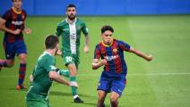The new 16-year-old talent from FC Barcelona, Ilias Akhomach, made his debut for the B team in a friendly match against Cornella, played at the Johan Cruyff Stadium, on 10th October 2020, in Barcelona, Spain. (Photo by Noelia Deniz/Urbanandsport/NurPhoto via Getty Images)