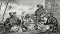 موسيقيون عرب في نقش من القرن التاسع عشر (Getty)