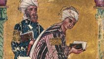 طالبا عِلم في منمنمةٍ عربية تعود إلى القرن الثالث عشر (Getty)