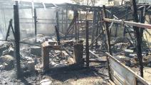 حريق في مخيم للنازحين السوريين- لبنان (فيسبوك)
