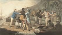 مقطع من لوحة "تجار الرقّ" لـ جورج مورلاند، نحو 1788