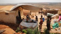 نازحون سوريون في مخيم التح في شمال غربي سورية (محمد الرفاعي/ Getty)