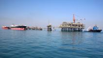 منصات تحميل النفط بميناء الفاو العراقي (Getty)