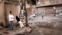 أعمال تصليح في حمص (دافيد ديغنر/ Getty)