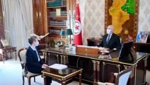 قيس سعيد مع نجلاء بودن رمضان في قصر قرطاج - الرئاسة التونسية
