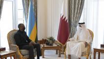 أمير قطر خلال استقباله رئيس رواندا/ الديوان الأميري