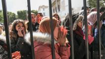 خلال تحرك ضد بطالة الخريجين والخريجات في تونس (الشاذلي بن إبراهيم/ Getty)