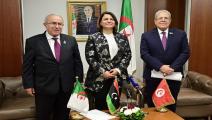 وزراء خارجية الجزائر وليبيا وتونس (فيسبوك)