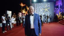 الملياردير نجيب ساويرس في مهرجان الجونة السينمائي بمصر (getty)
