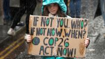 احتجاج من أجل المناخ في غلاسكو في اسكتلندا بالتزامن مع كوب 26 (كريستوفر فورلونغ/ Getty)