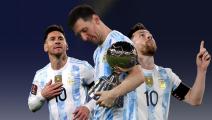 ميسي أصبح سعيدا مع منتخب الأرجنتين (العربي الجديد/Getty)