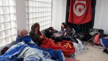 عاطلون مضربون عن الطعام في العاصمة التونسية (العربي الجديد)