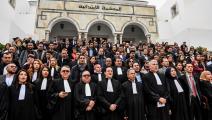 قضاة تونسيون في وقفة احتجاجية في تونس (فتحي بلعيد/ فرانس برس)