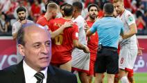 جمال الشريف وضح حالة طرد لاعب منتخب تونس (فرانس برس/ العربي الجديد)