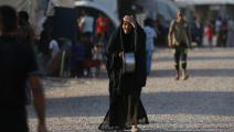 امرأة عراقية في مخيم للنازحين في العراق (فرانس برس)