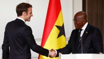 الرئيس الفرنسي إيمانويل ماكرون يستقبل رئيس غانا نانا أكوفو أدو في بروكسل (Getty)